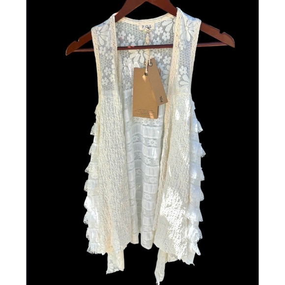 POL Duster Mixed Lace Vest NWT - Picture 1 of 8